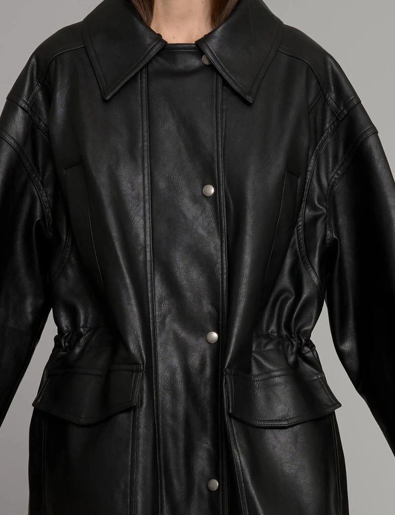 Pixie Market Oversized Leather Parka Jacket 4