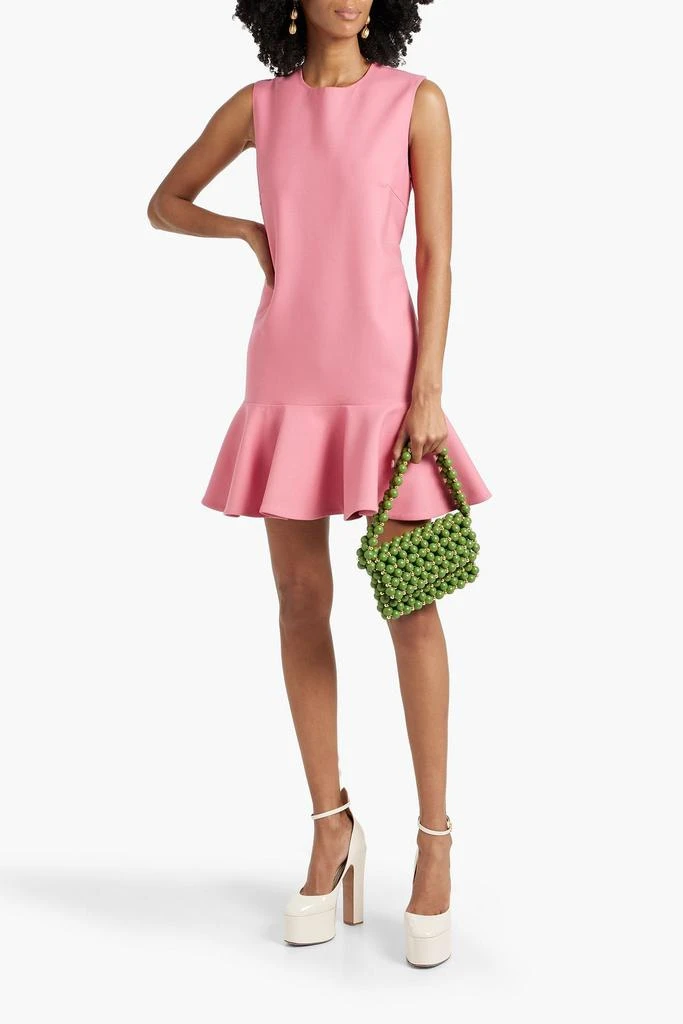 Oscar de la Renta Fluted wool-blend crepe mini dress 2