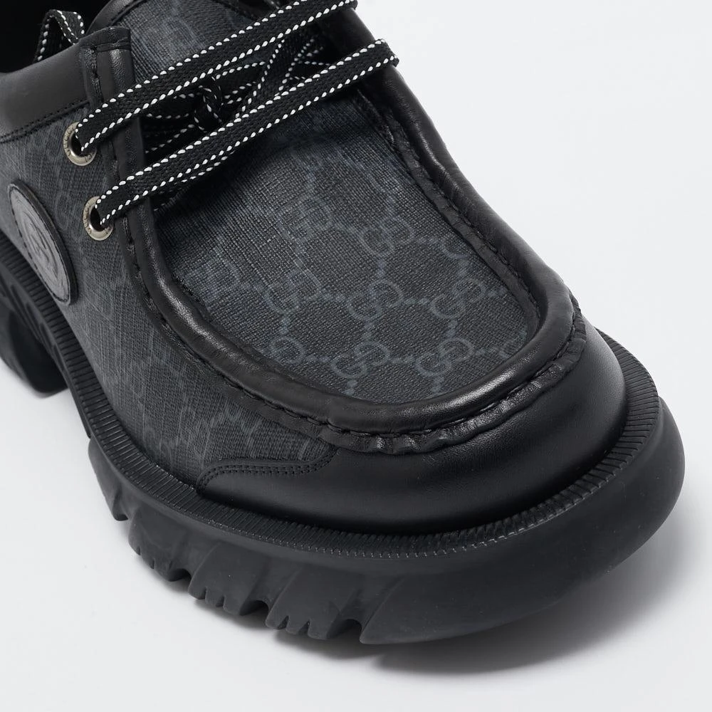 Gucci Gucci Black GG Supreme Canvas and Leather Retro Interlocking G Derby Size 44 6