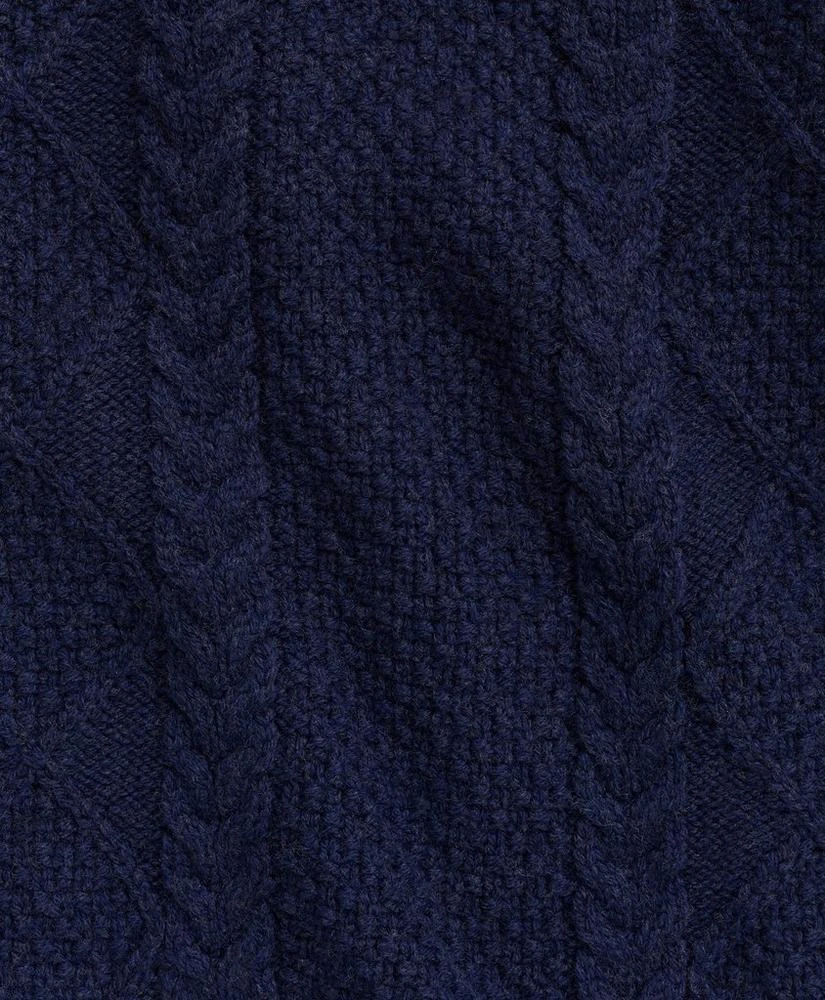 Brooks Brothers Merino Wool Mock Neck Aran Cable Sweater 2