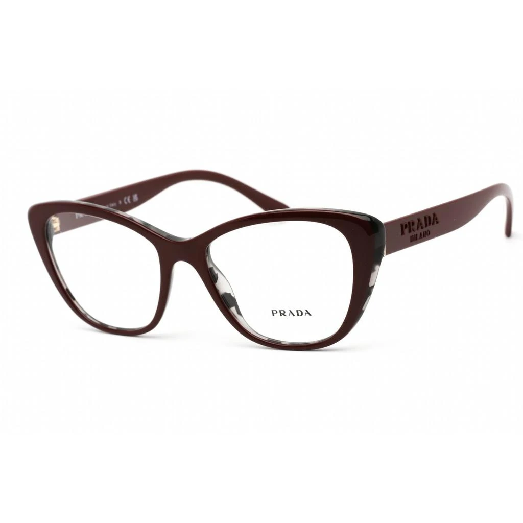 Prada Prada Women's Eyeglasses - Bordeaux/Grey Havana Plastic Cat Eye | 0PR 04WV 07H1O1 1