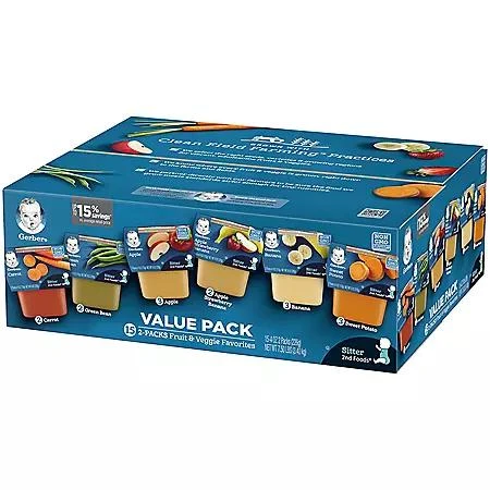 Gerber Gerber 2nd Foods Fruit & Veggie Variety Pack, 4 oz., 30 ct. 8