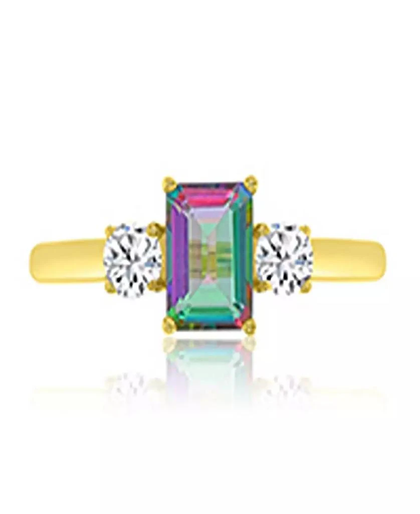 Macy
s Mystic Green Quartz and White Topaz Ring in 10k Yellow Gold