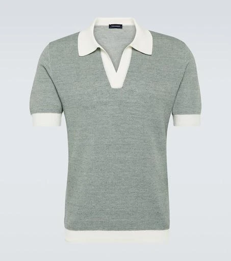 Thom Sweeney Cotton and linen polo shirt 1