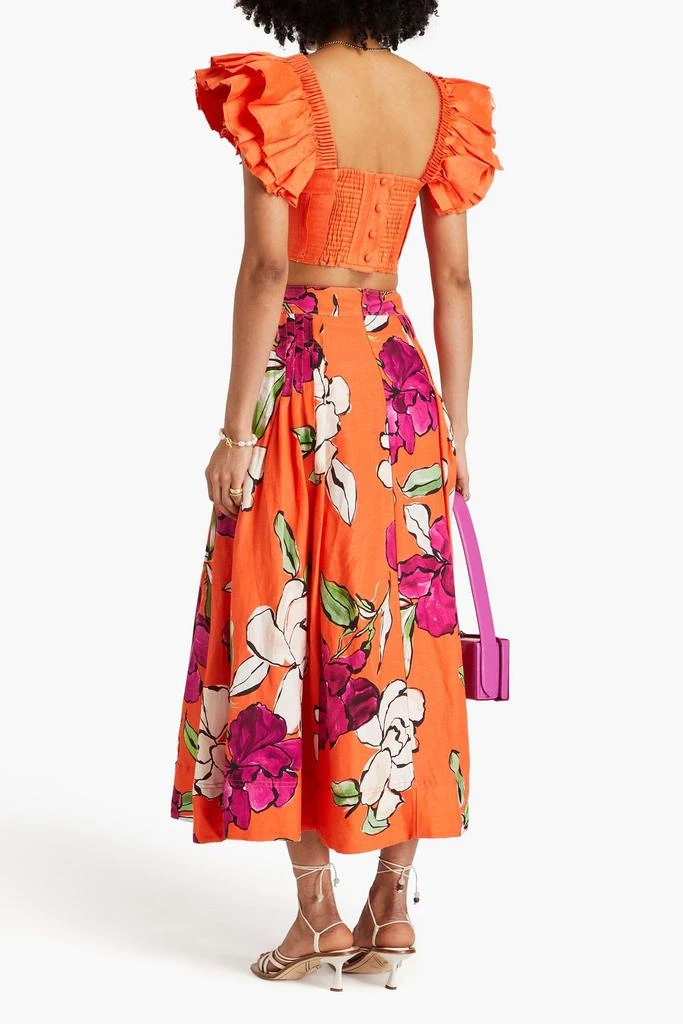 Aje Imagine cropped ruffled linen-blend top 3