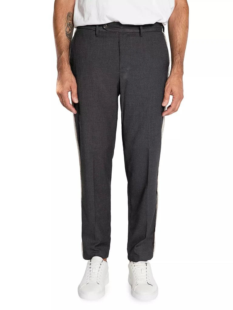 White Sand Velvet-Trimmed Chino Dress Pants 3