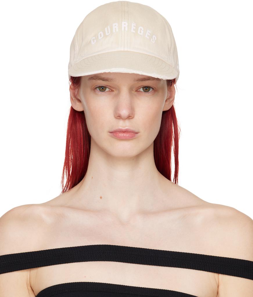 【Courrèges】 Cotton Signature Cap M COURREGES EMBROIDERED CAP - courrèges