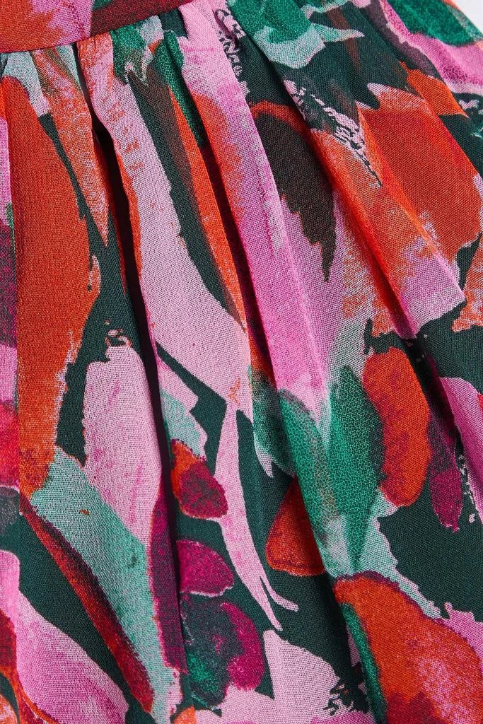 MIKAEL AGHAL Gathered floral-print chiffon maxi dress 4
