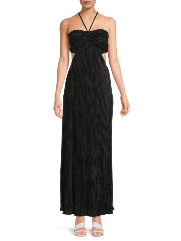 Renee C. Plisse Halter Maxi Dress 6