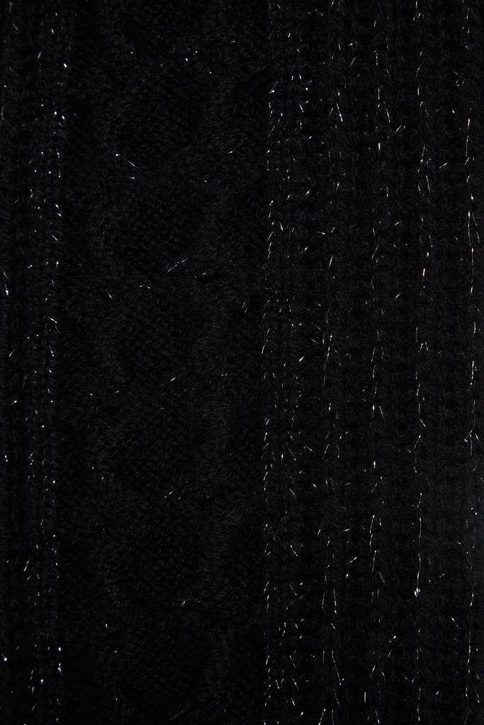 N.PEAL Metallic cable-knit cashmere-blend scarf