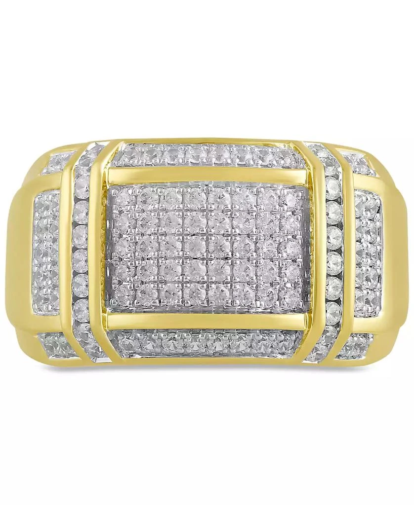Macy's Men's Diamond Cluster Ring (1/2 ct. t.w.) in 18k Yellow Gold-Plated Sterling Silver (Also in Sterling Silver) 1