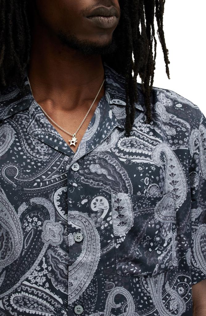 ALL SAINTS Zowie Relaxed Fit Paisley Print Camp Shirt