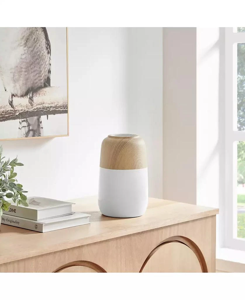 Danya B Nora Burk Two Tone Cylindrical Tabletop Vase - White and Beech 3