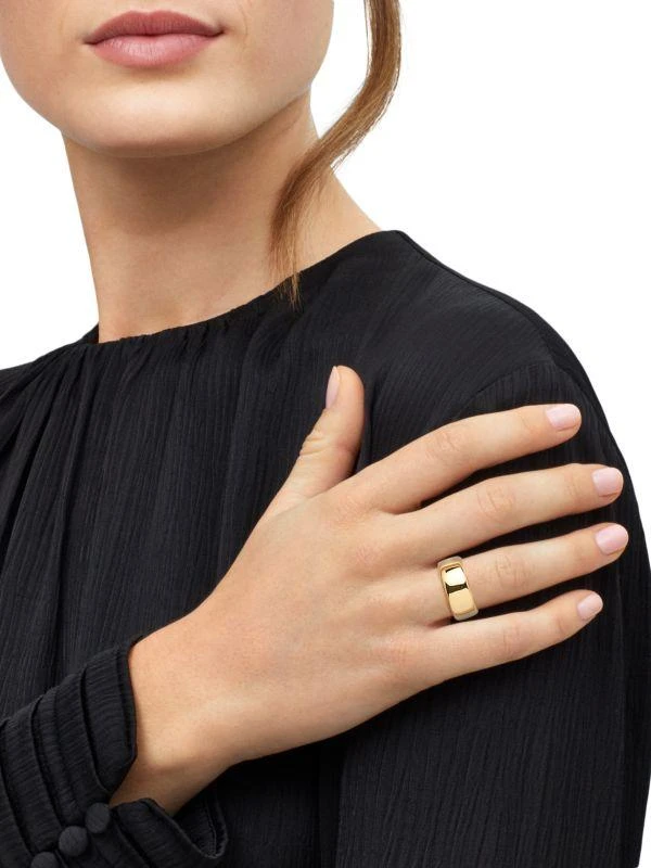 Saks Fifth Avenue 18K Yellow Goldplated Sterling Silver Wide Band Ring 3