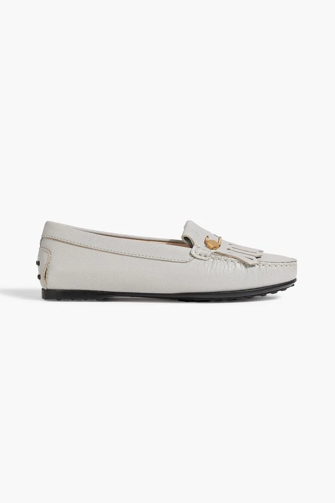 Tod's Fringed textured-leather loafers 1