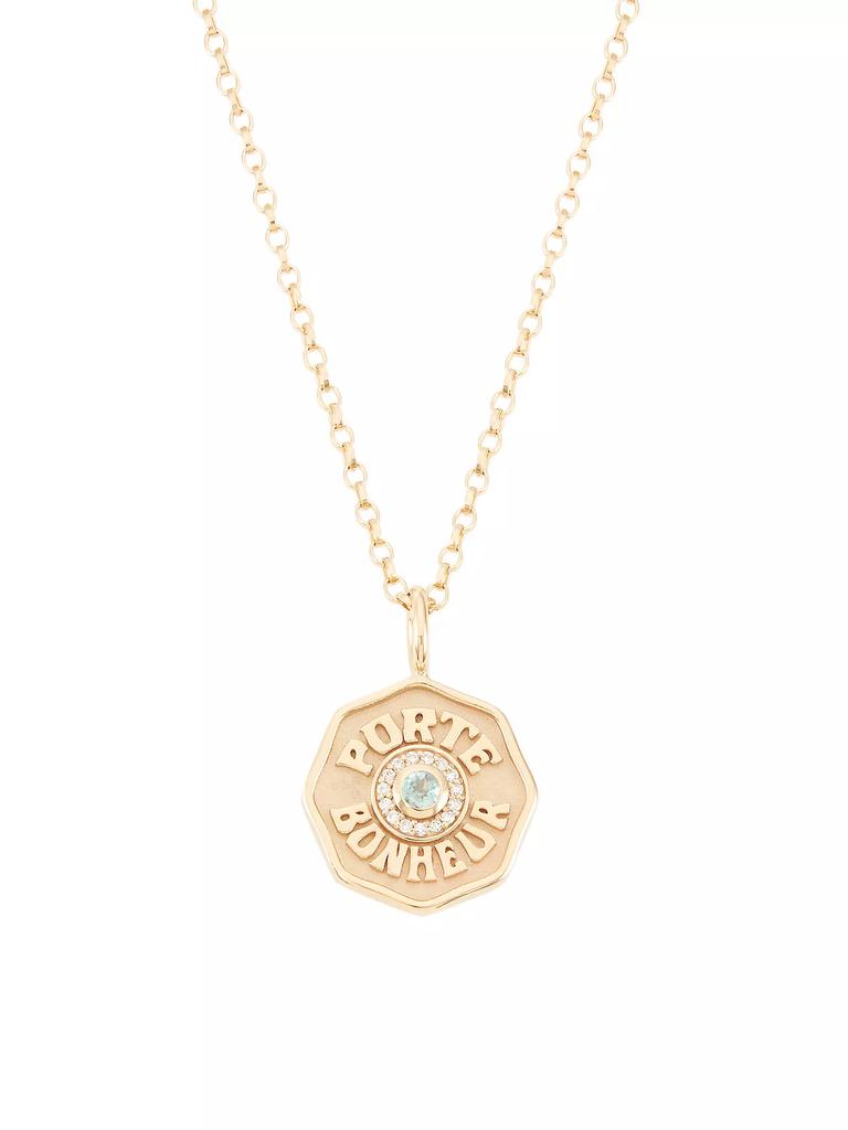 Marlo Laz Je Porte Bonheur 14K Yellow Gold & Alexandrite Necklace