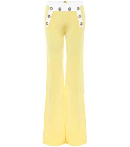 Balmain High-rise knit flared pants 1