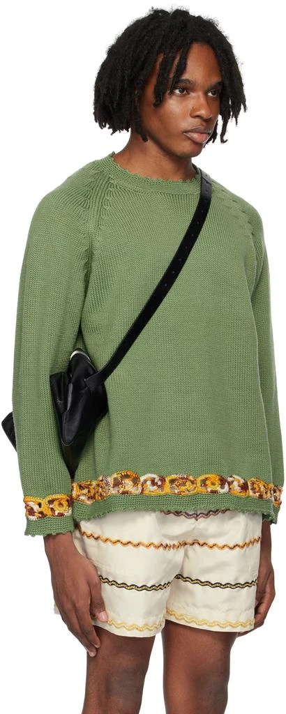 BODE Green Daisy Garland Sweater 2