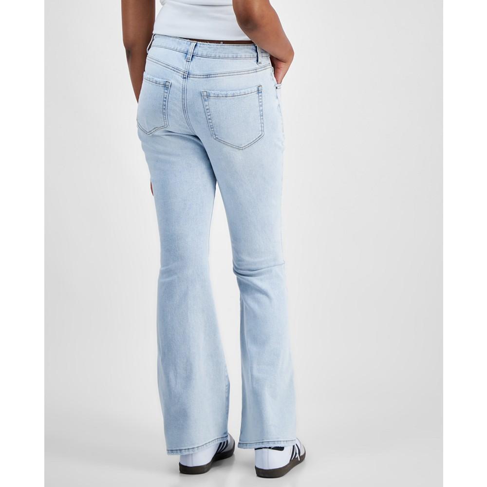 Tinseltown Juniors' Flare-Leg Utility Pocket Jeans