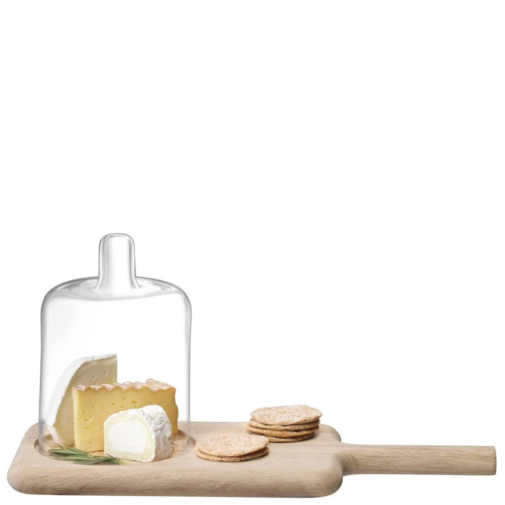 LSA International Dine cheese dome & oak board h18cm l36.5cm w16cm clear * 2