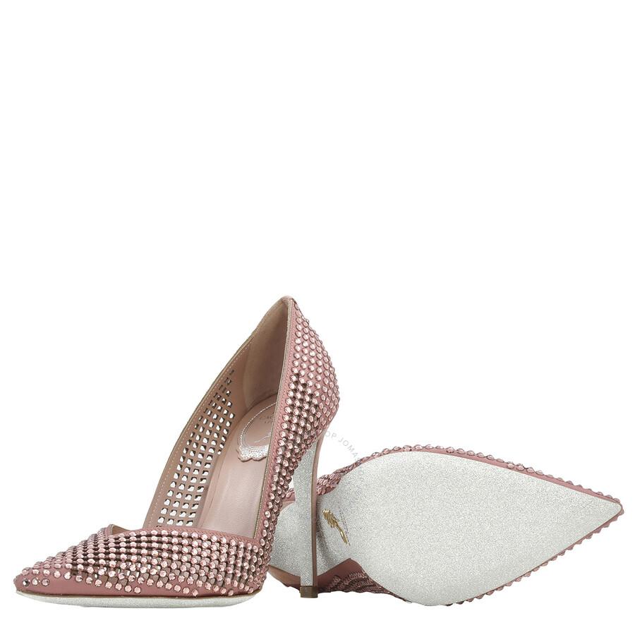 Rene Caovilla Ladies Blush Crystal Pointed-Toe Pumps