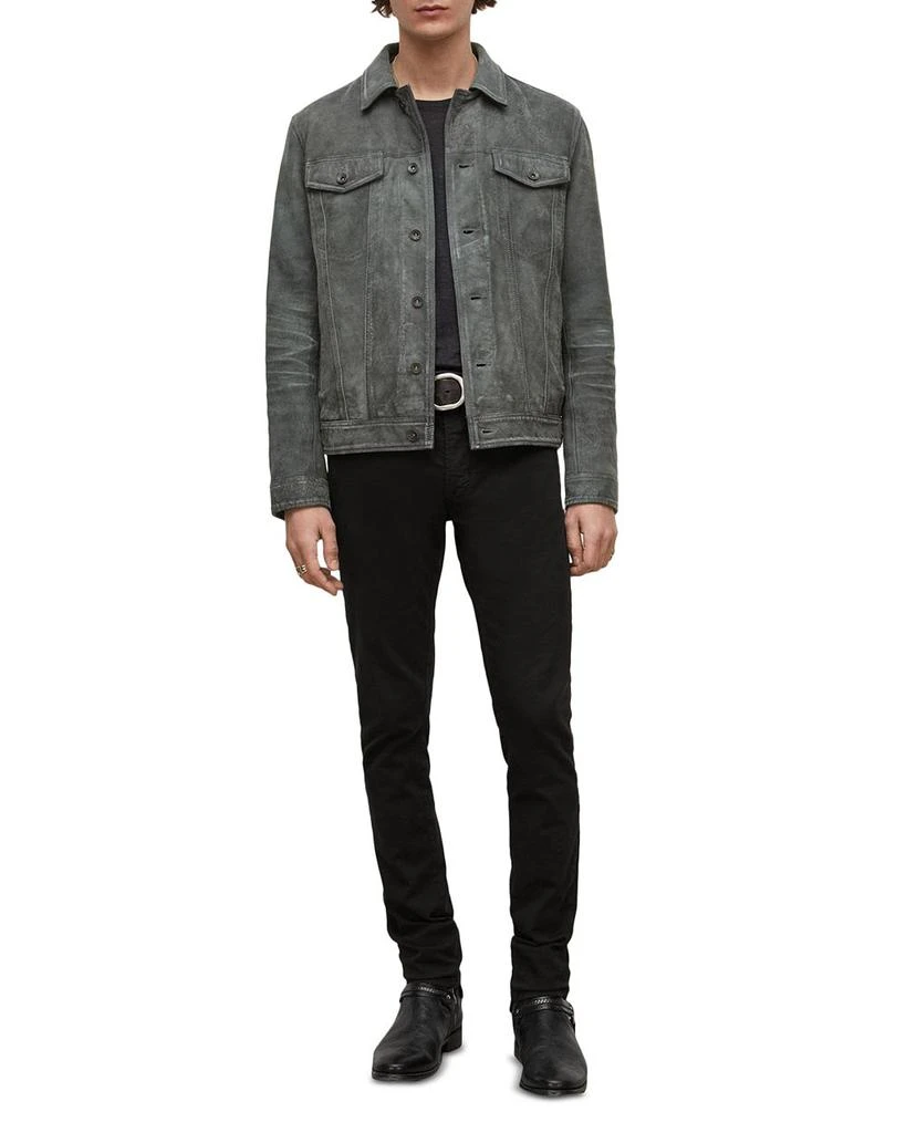 John Varvatos Andrew Slim Fit Leather Trucker Jacket 2