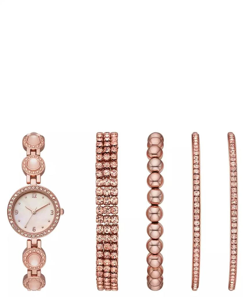 Folio Women's Rose Gold-Tone Bracelet Watch Gift Set, 26mm 1