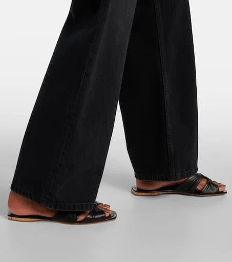 The Row Soft Knot leather slides 7