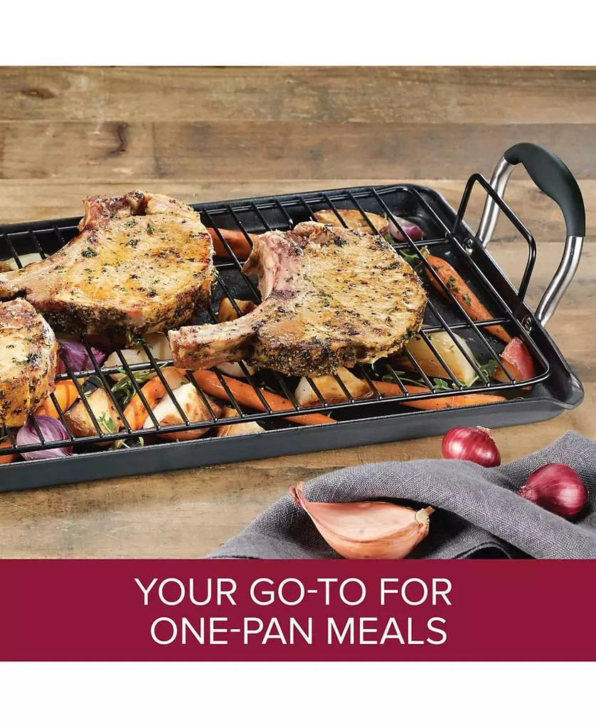 Anolon Advanced Home Hard-Anodized Nonstick Double Burner Griddle, 10" x 18" 2