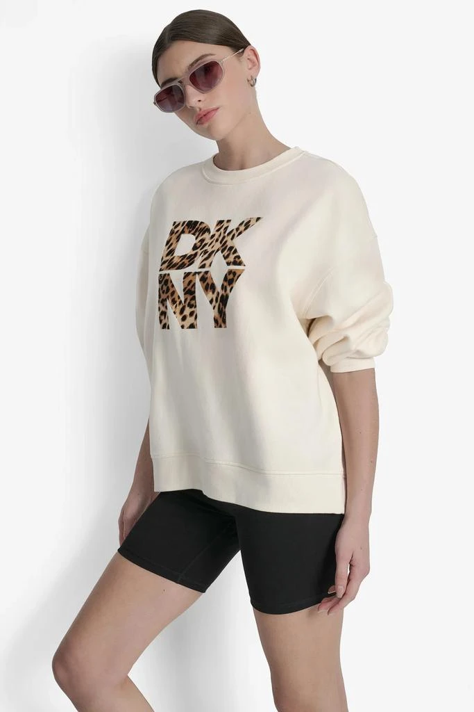 DKNY DKNY STACKED ANIMAL PRINT FLOCKING LOGO LONGLINE 6