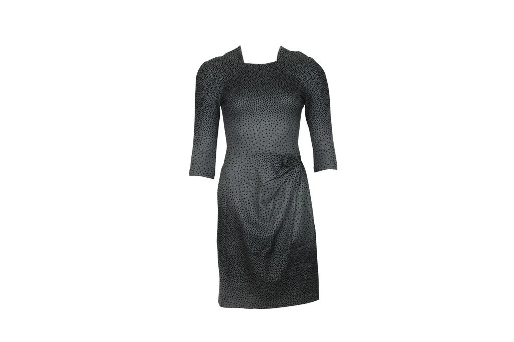Issa London Polka-Dot Print Dress in Grey Wool 1