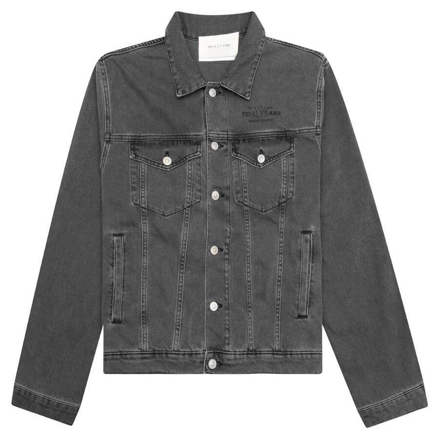 1017 ALYX 9SM Men's Washed Black Mark Flood Square Denim Jacket