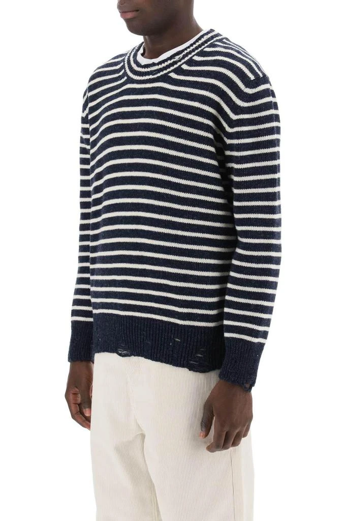 AMI ALEXANDRE MATTIUSSI Striped sweater with destroyed detailing 5