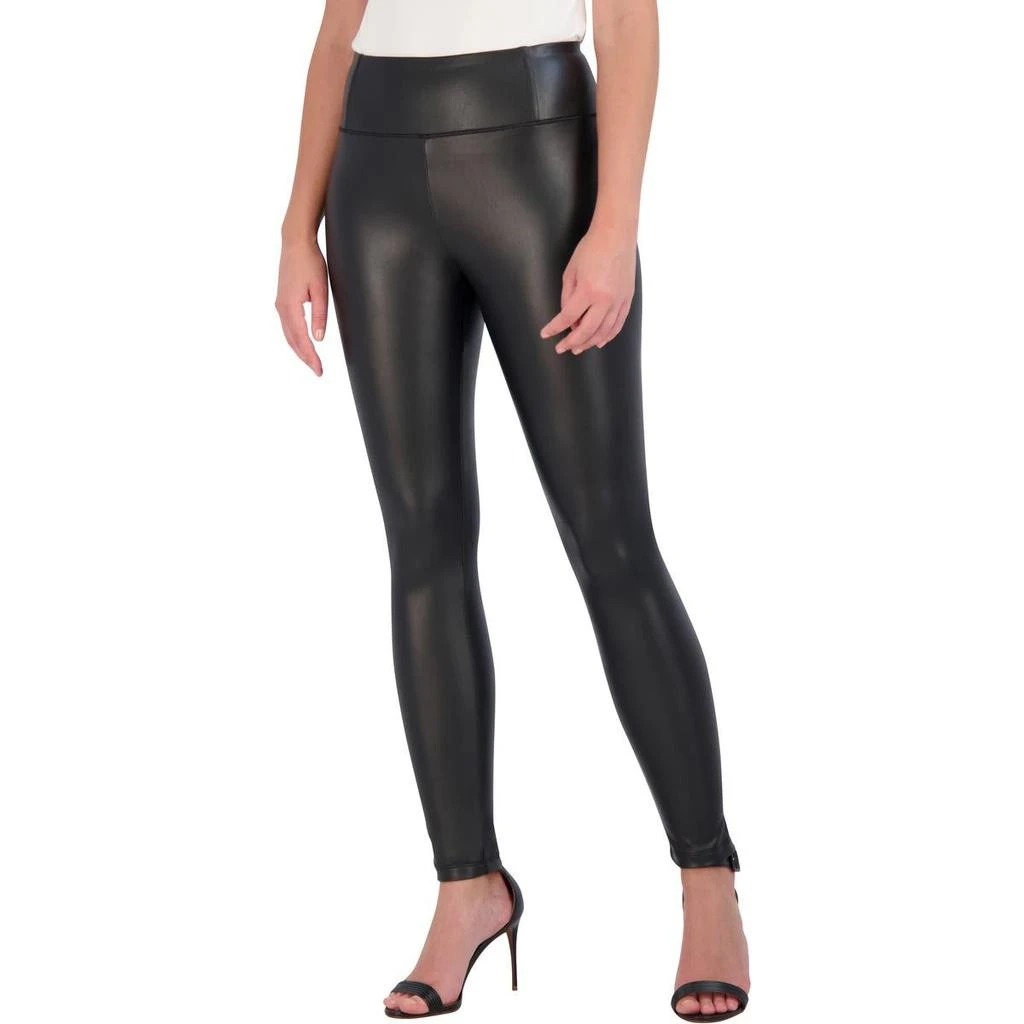 BCBG Womens Faux Leather Pull on Leggings 1