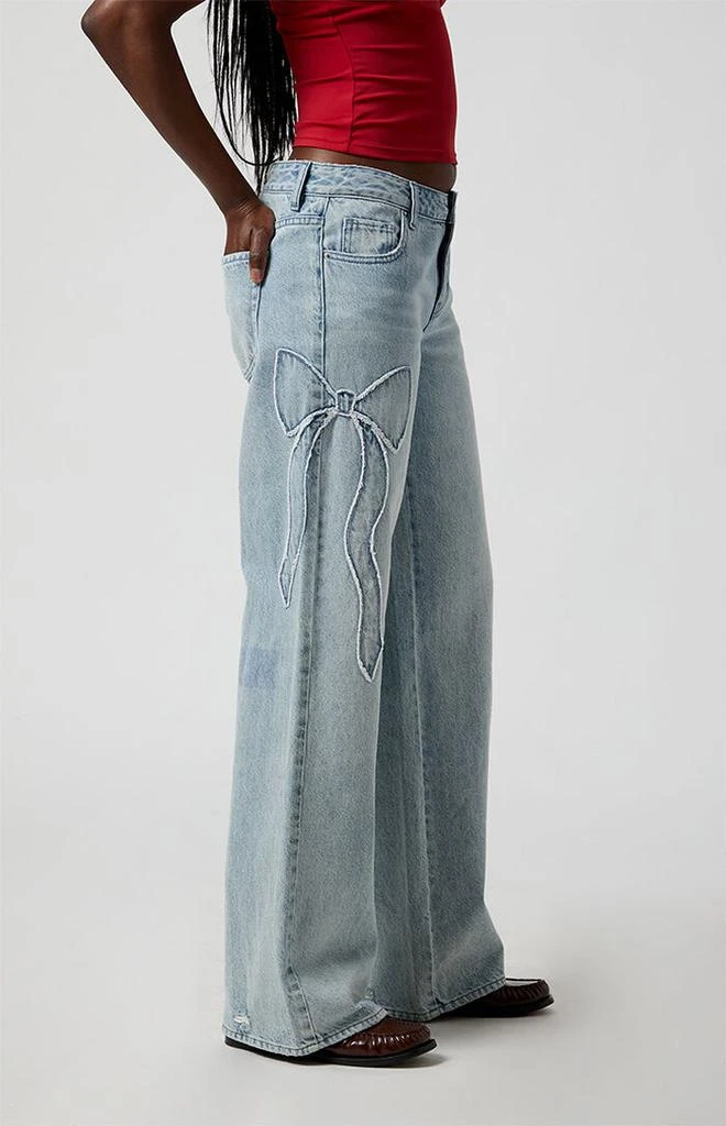 PacSun Casey Bow Low Rise Baggy Jeans Light Indigo 3