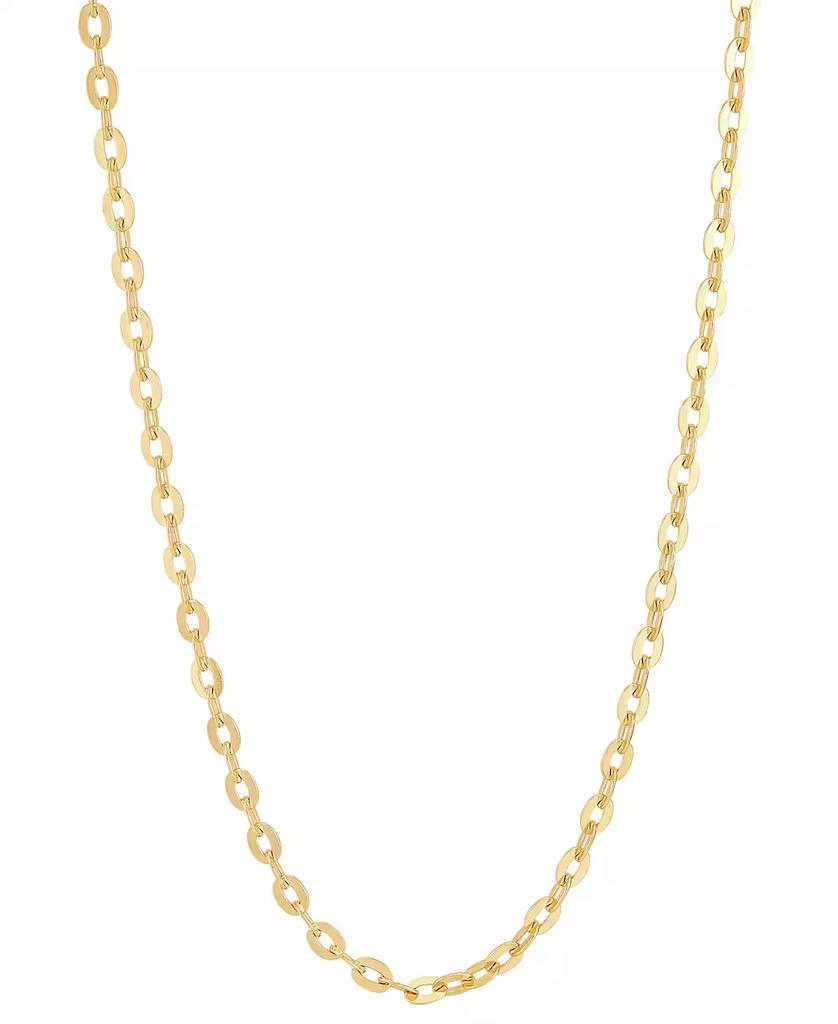 Italian Gold Polished Solid Cable Link 18" Chain Necklace in 14k Gold