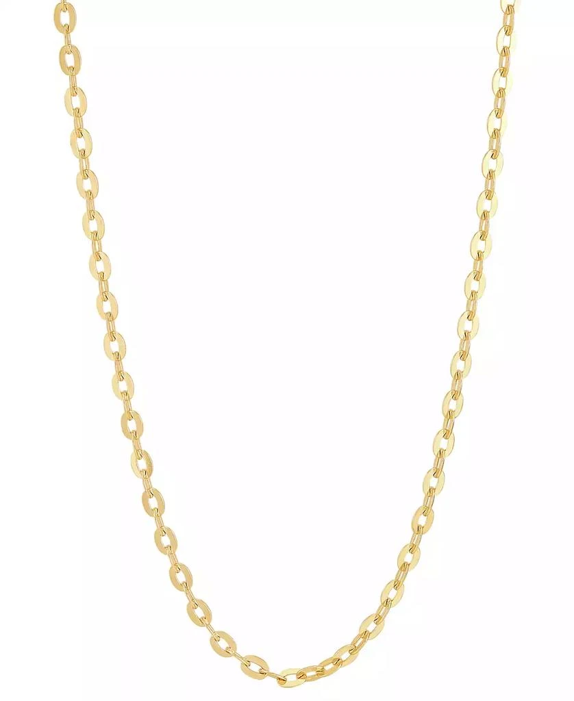 Italian Gold Polished Solid Cable Link 18" Chain Necklace in 14k Gold 1