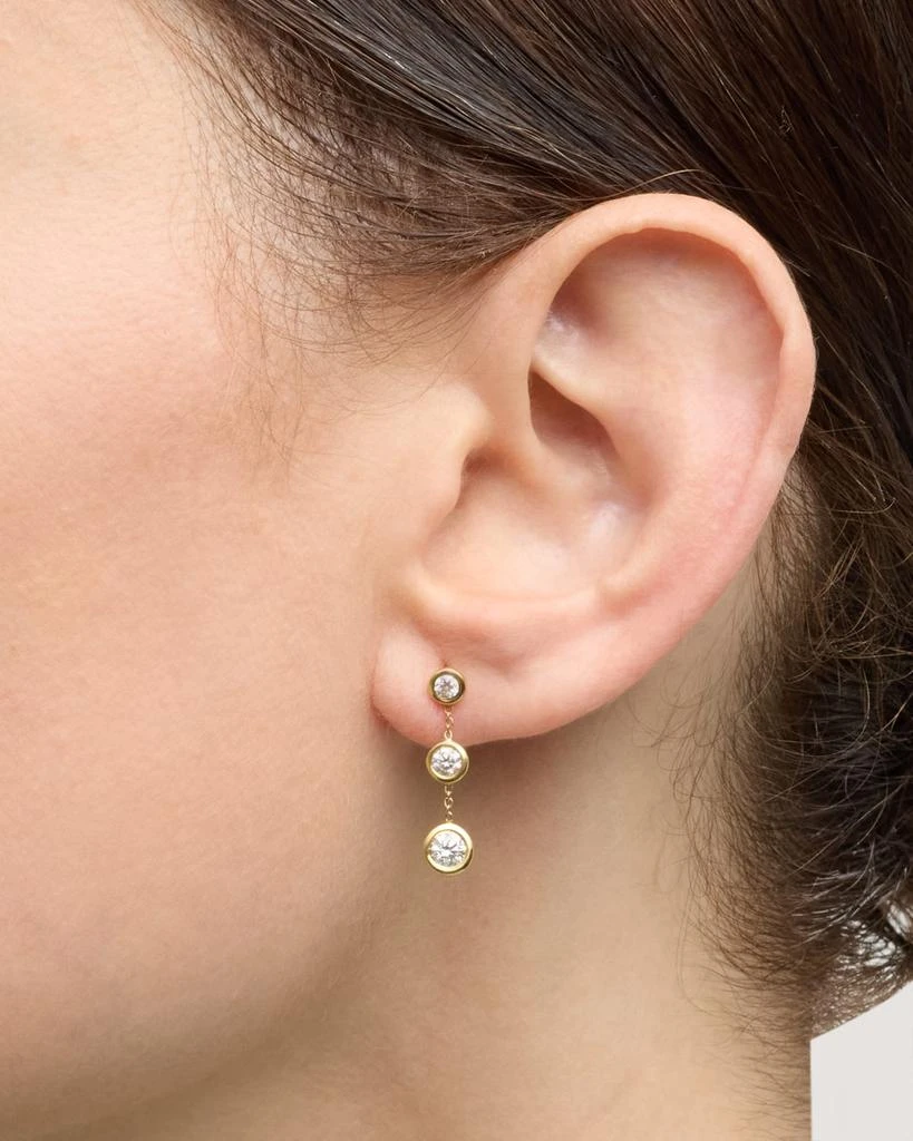 Roberto Coin 18K Yellow Gold Triple Drop Diamond Earrings 2