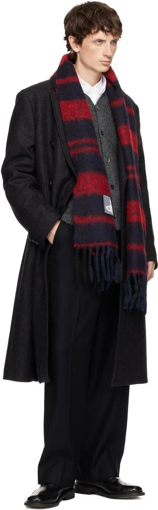 Vivienne Westwood Red 
Black Chunky Stripe Scarf 3