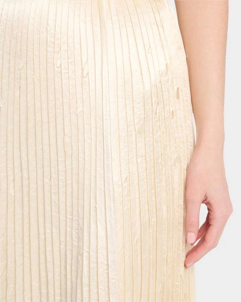 Jason Wu Pleated Crinkle Satin High-Low Skirt 5