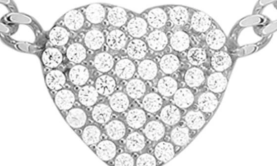 Sphera Milano Sterling Silver 
CZ Heart Station Necklace 2