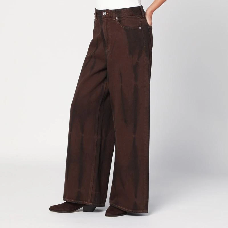 Ganni Wide-leg brown jeans 3
