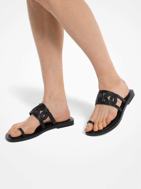 Michael Kors Alma Leather Flat Sandal 4