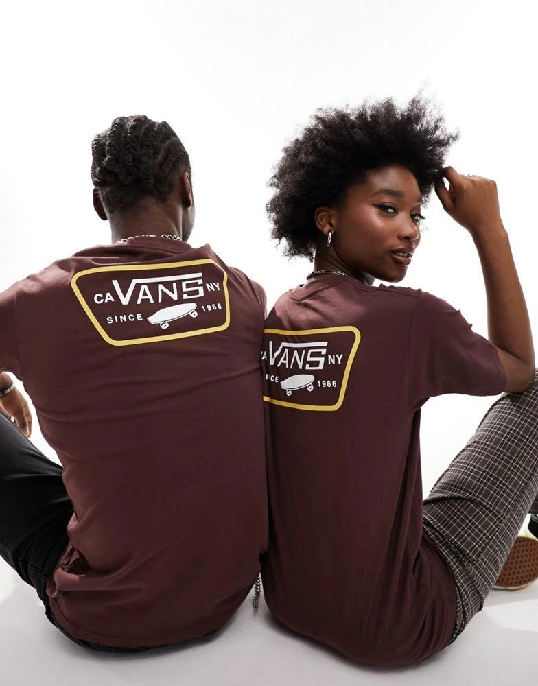 Vans Vans full patch backprint t-shirt in brown 1