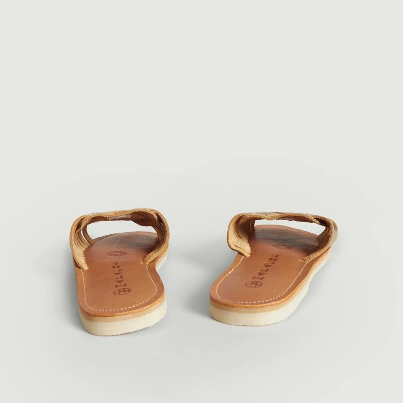 Mapache Isla sandals in cowhide leather Champagne MAPACHE 4
