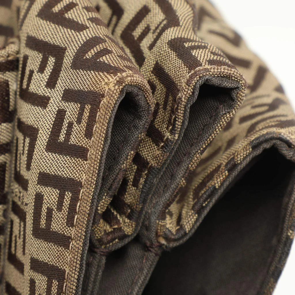 Fendi Fendi Beige/Brown Zucchino Canvas and Leather Accordion Tote 10
