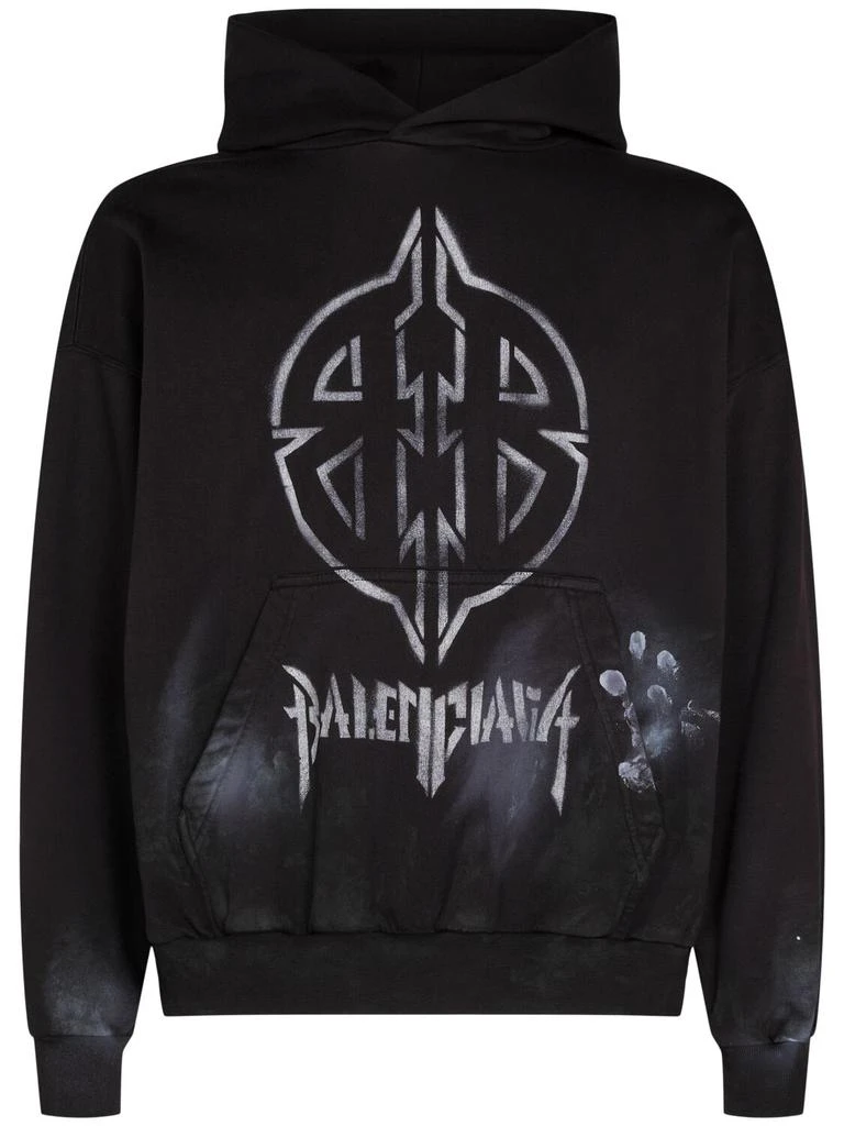 Balenciaga Metal Bb Stencil Vintage Cotton Hoodie 1