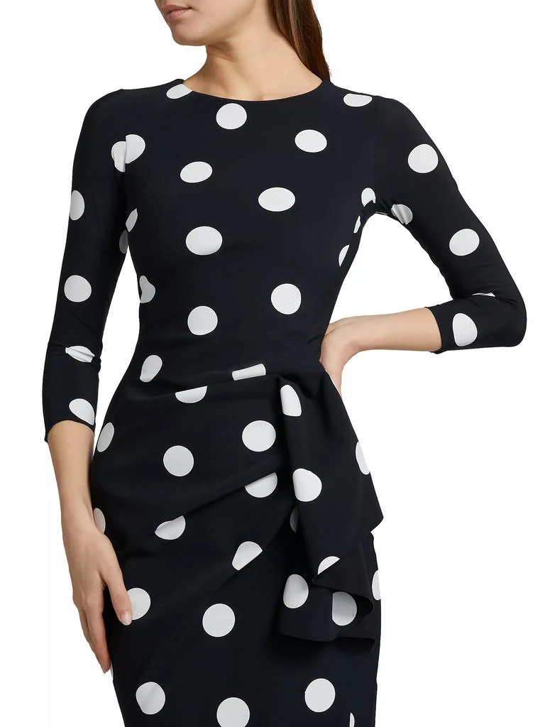 Chiara Boni Wang Polka Dot Draped Sheath Dress 6