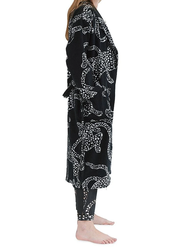 Desmond & Dempsey Cotton Jag Print Towel Robe 3