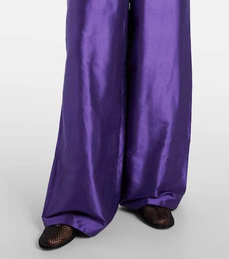 Max Mara Avio high-rise silk satin wide-leg pants 5